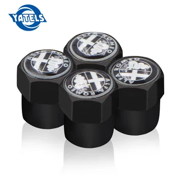 

4pcs Carbon black New Style Car Badge Wheel Tire Valve Cap Tyre Dust Cap For alfa romeo 159 147 156 giulietta 147 Accessories