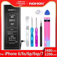 NOHON телефон батарея для iPhone 6 6S 7 8 SE X 5 5S 5C Xs Xr iPhone6 iPhone7 аккумулятор замена большой емкости литиевая батарея