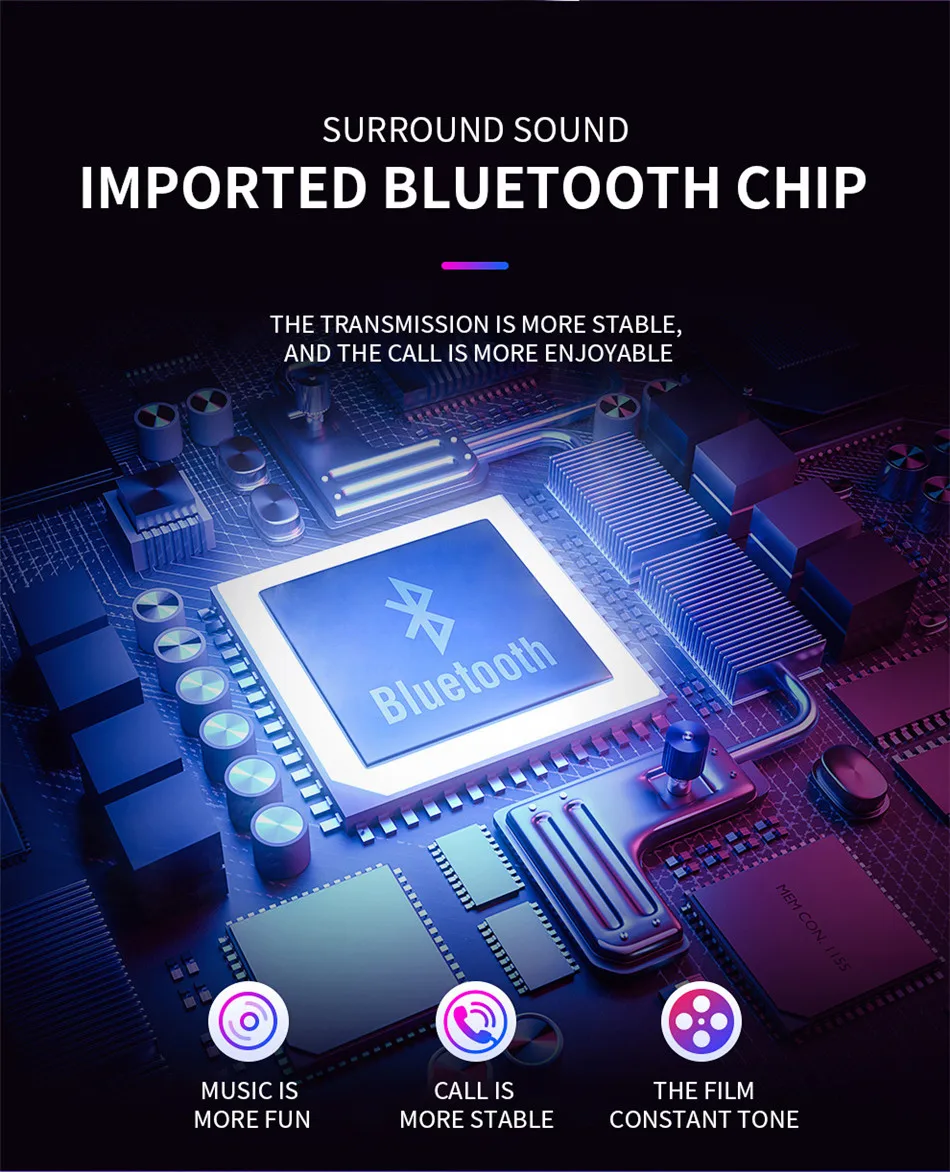 Ottwn Bluetooth V5.0 наушники беспроводные наушники 6D стерео Спортивные Беспроводные наушники гарнитура 4000 мАч Мощность для iPhone