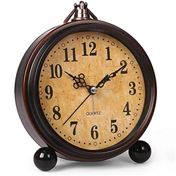 Vintage Hangable Battery - Operated Silent Alarm Clock with Night Light (Vintage Hangable)