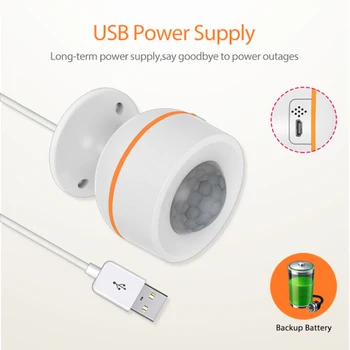 

Tuya ZigBee 3.0 PIR Motion Sensor Detector Battery Built-in 5V 1A USB Power Temperature Humidity Wireless Smart Life App