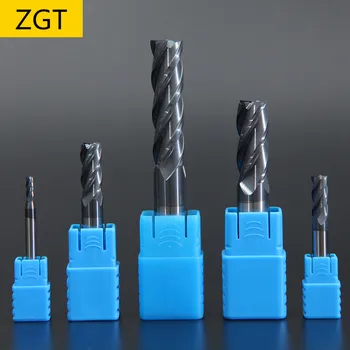 ZGT Endmill Alloy Carbide Tungsten Steel Milling Cutter End Mill HRC50 4 Flute 4mm 6mm 8mm 10mm 12mm 14mm 16mm Metal Cutter Tool 1