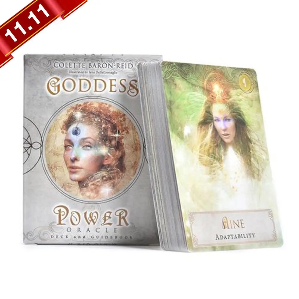 

new 52Pcs Sheets Tarot Cards Goddess Power Oracle Deck Games Guidebook Table Board Game Playing Card For Family Party Gift Games