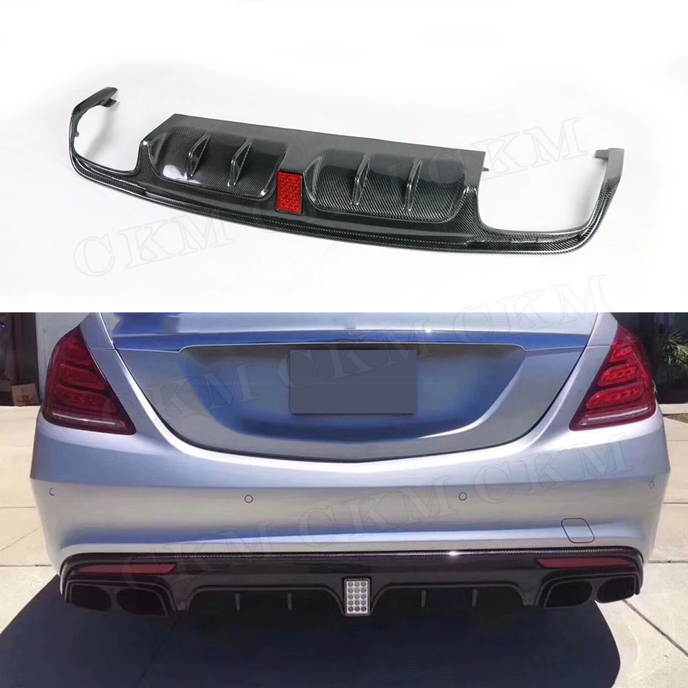 Спойлер W222 из углеродного волокна для Mercedes Benz S Class S63 S65 AMG 2013 2017 B Style|Амортизаторы| |