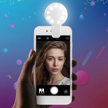 

New Dimmable LED Selfie Circle Light For Phone With Battery Mini Lamp For TikTok Youtube Makeup Photography Video Lighting YE005