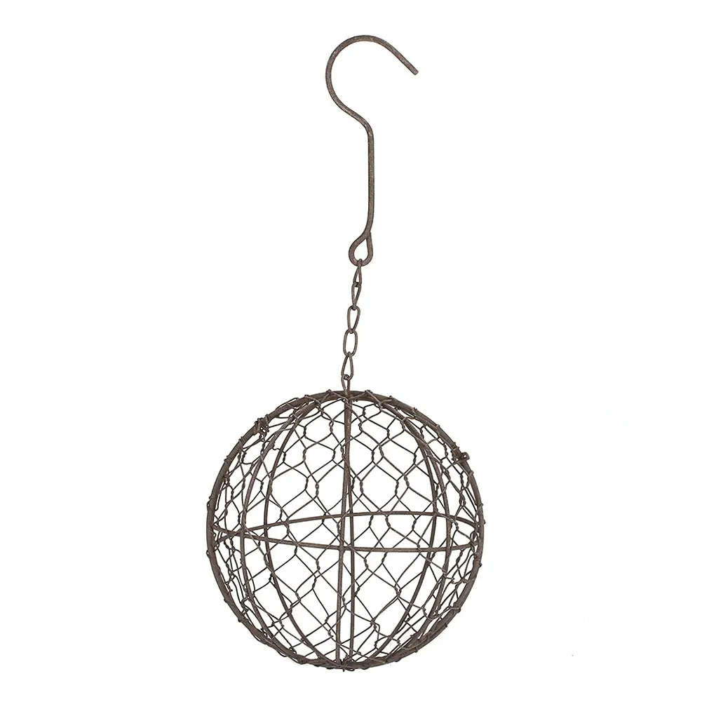 Round ball Цветочный горшок, железная проволока, подвесной декор, украшение, садовая рамка с цветами крюк ручной работы, стена, мятая посадка, домашний каркас для венка, свадьба - Цвет: Round ball