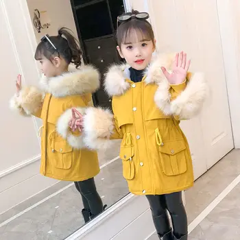

Girls Winter Cotton Clothes 2020 New Fashion Children's Clothing Outerwear Child Coat Baby Girl Winter Clothes Coveralls 3-14T