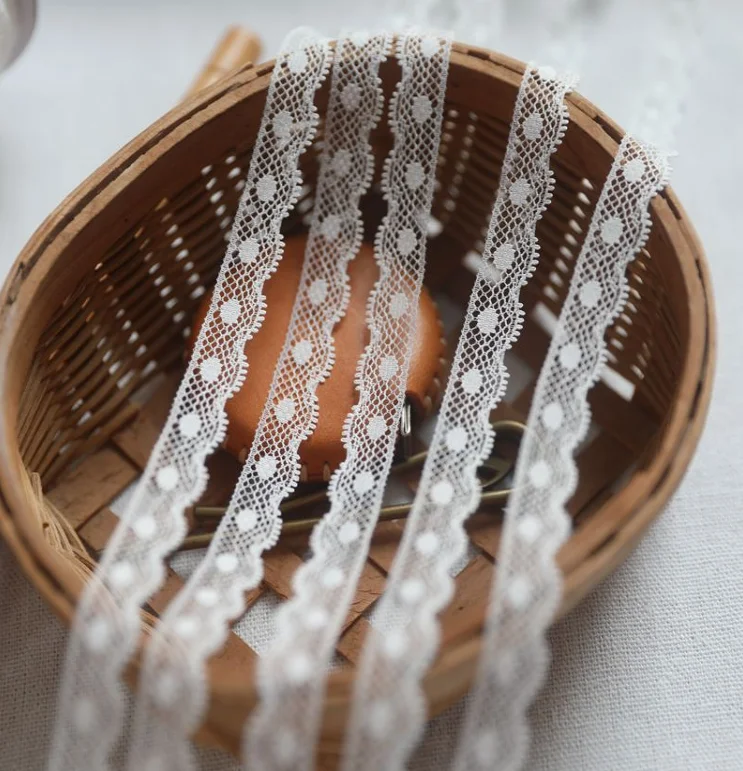 10 Meters Beautiful Lace Ribbon White Thin Lace Trim Fabric Embroidered Trimmings for sewing accessories Decoration 11mm lace ribbon lace fabric lace sewing accessories lace sewing supplies lace accessories lace garment accessories lace decoration clothing craft accessories