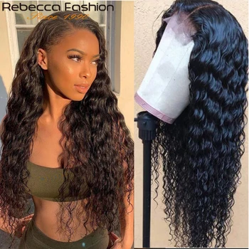 

Rebecca 30 inch Deep Wave Wig Remy Human Hair Wigs For Women Pre Plucked Hairline with Baby Hair Brazilian 4x4 Lace Closure Wig