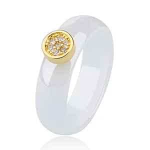 6mm White Gold Дизайн, женские кольца, гладкая изогнутая поверхность, Милый светильник, керамические кольца розового цвета, ювелирные изделия, подарок на Рождество, помолвку - Цвет основного камня: 6mm White Gold