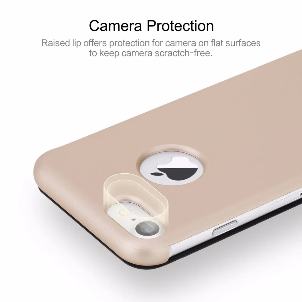 For iPhone 7 7 Plus Case Original ROCK Semi-Transparent Full Window Flip  Case Plastic Back Cover - AliExpress