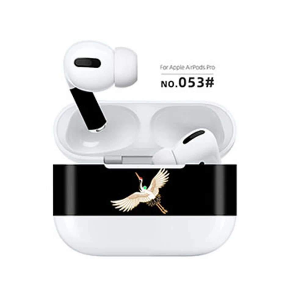 053 Для AirPods Pro модная наклейка с цветами и листьями авокадо для AirPods 3 шкуры Съемная клейкая декоративная наклейка пленка на голову - Цвет: 053