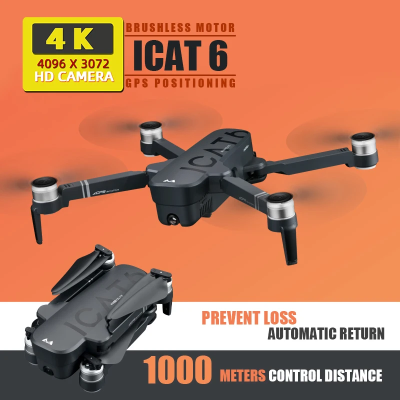 ICAT6 игрушки Дрон 4k дроны gps с камерой HD rc вертолет Профессиональный