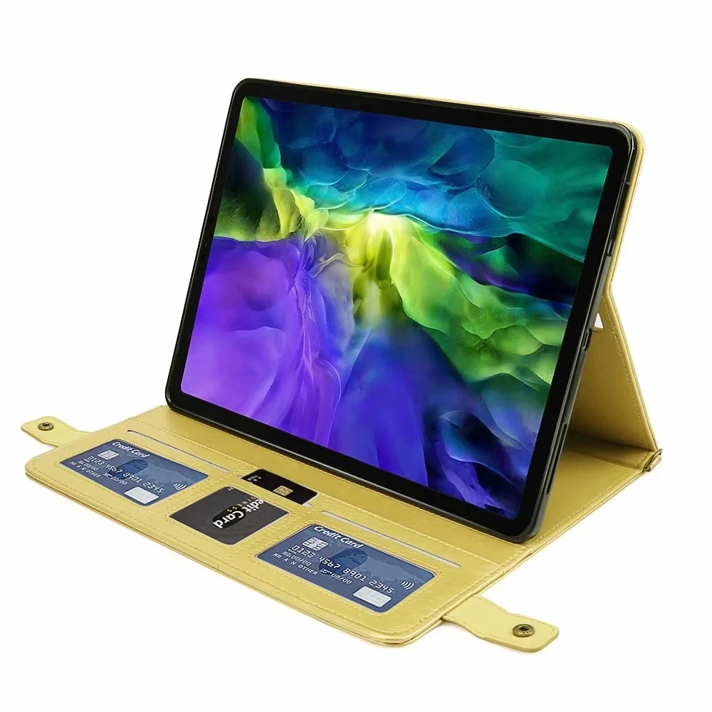 

With Strap Tablet Case for Apple IPad Pro 12 9 12.9 2020 2018 2017 2015 PU Leather Shockproof TPU Cover Card Wallet Stand Shell