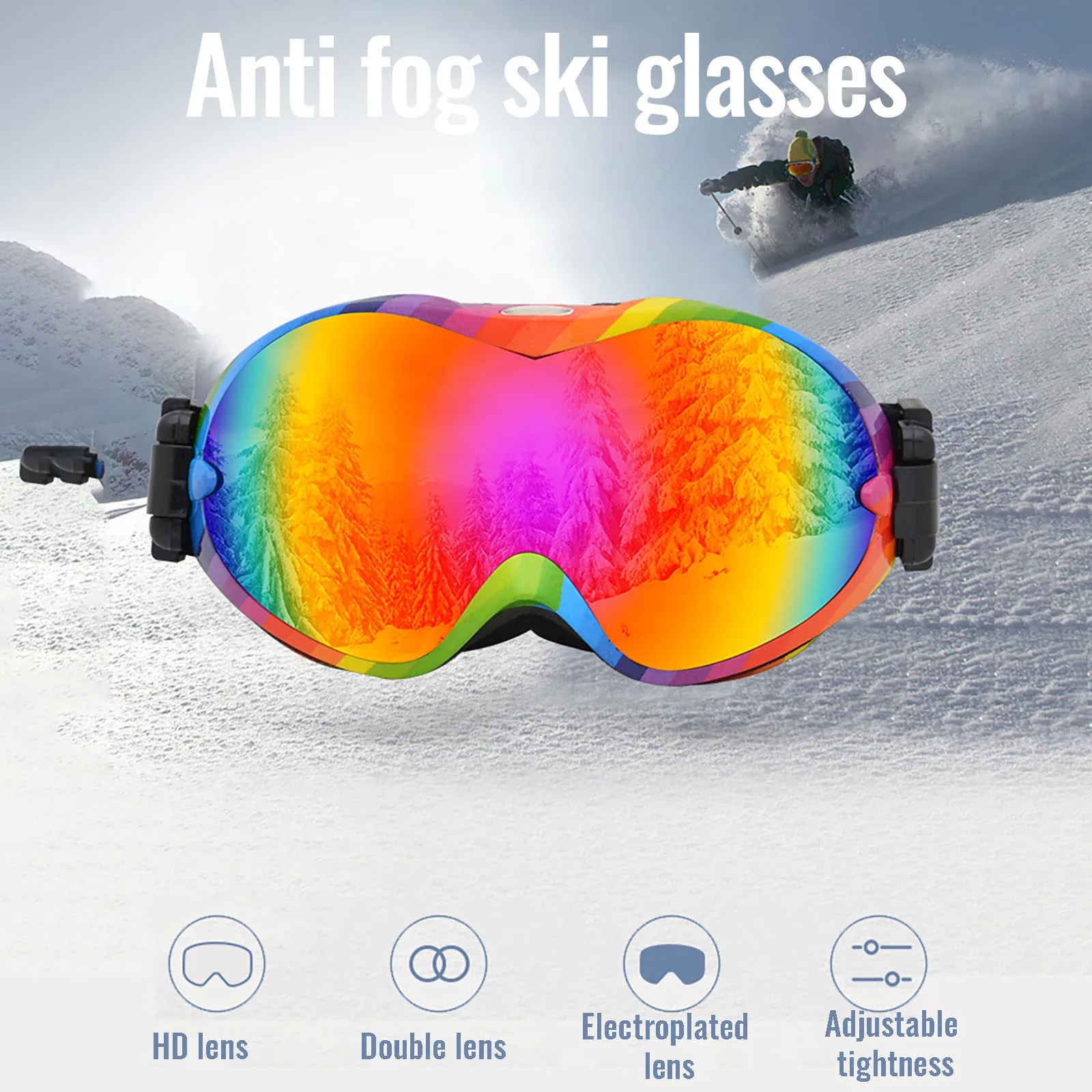 Противотуманные лыжные очки высокой четкости зимние для снегохода уличные виды