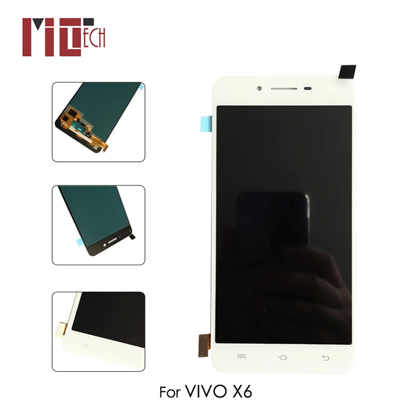 

AMOLED For VIVO X6 LCD Display OLED Touch Screen Digitizer Full Assembly Replacement 5.2 inch White No Frame