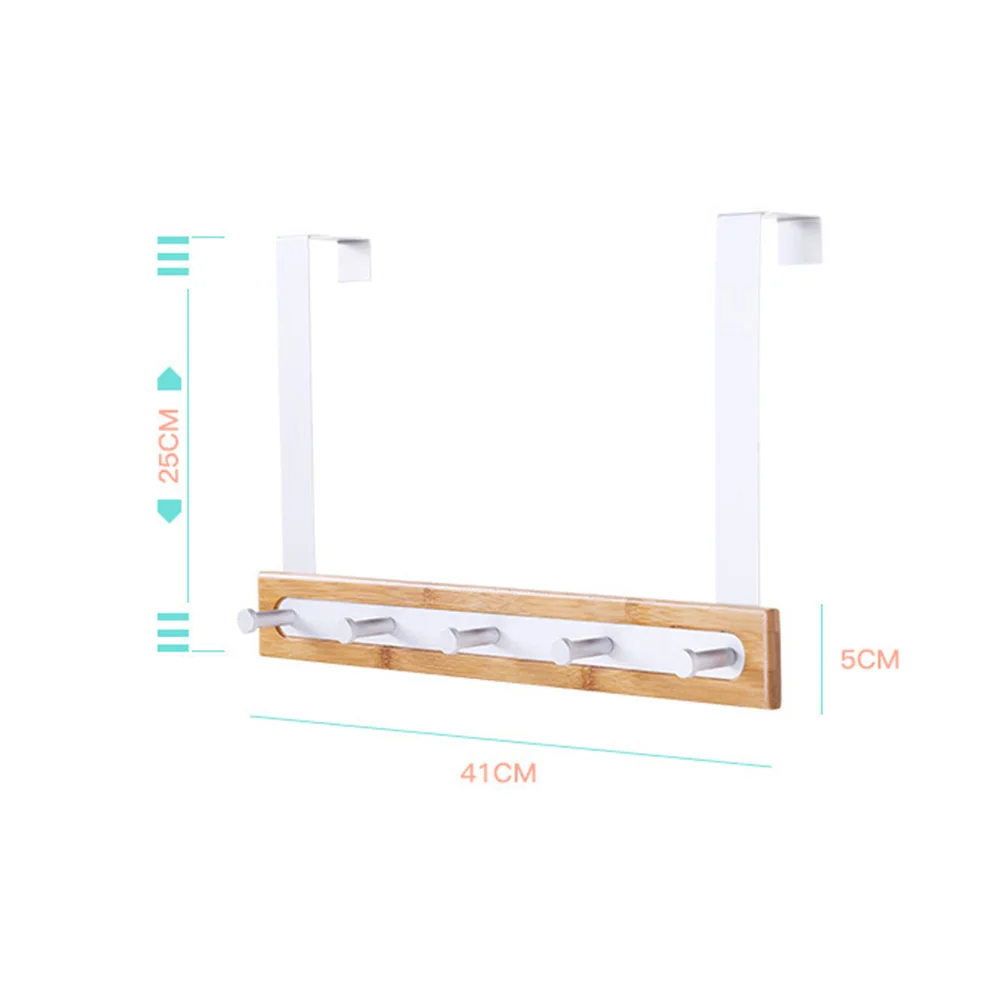 Towels Storage Rack Kitchen Durable Coat Bamboo Home Organizer Traceless Rear Nail Free Heavy Duty Door Hook Bedroom