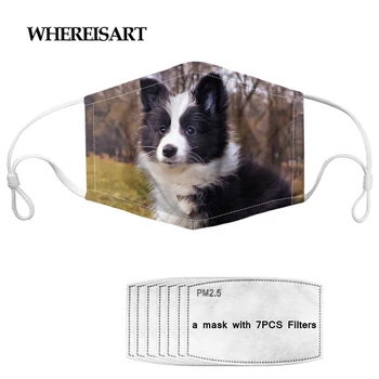 

WHEREISART Animal Sheepdog Cute Design Kids Mask mascherine Anti Air Dust Mask Adult Reusable Mouth Cover Face Masks