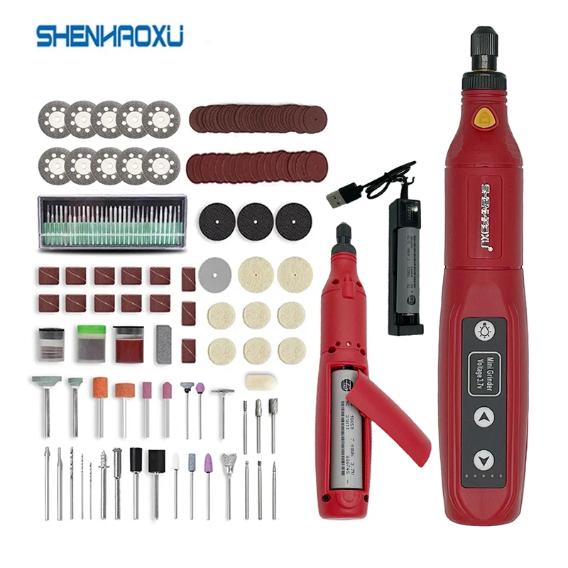 Trapano Elettrico A Batteria Ricaricabile Batteria Rimovibile Incisione Del Legno Led 5 Velocità Utensile Rotante Dremel Mini Incisore Mulino