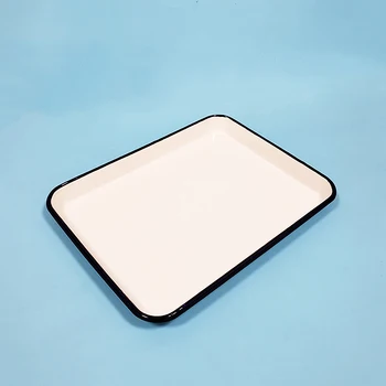Enamel tray Enamel square plate 30*40cm Laboratory rectangular chemical chemical acid and alkali resistant tray tanie i dobre opinie CN (pochodzenie) Nauki medyczne
