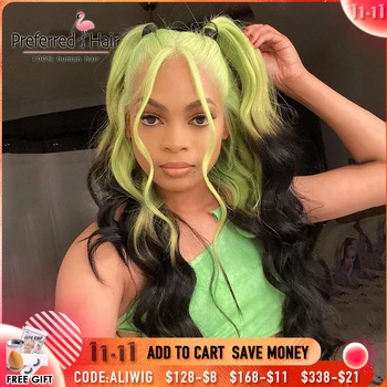 

Preferred Transparent Lace Wigs Blue Blonde To Black Pink Ombre Human Hair Wig Remy Brazilian Lace Front Wigs For Black Women