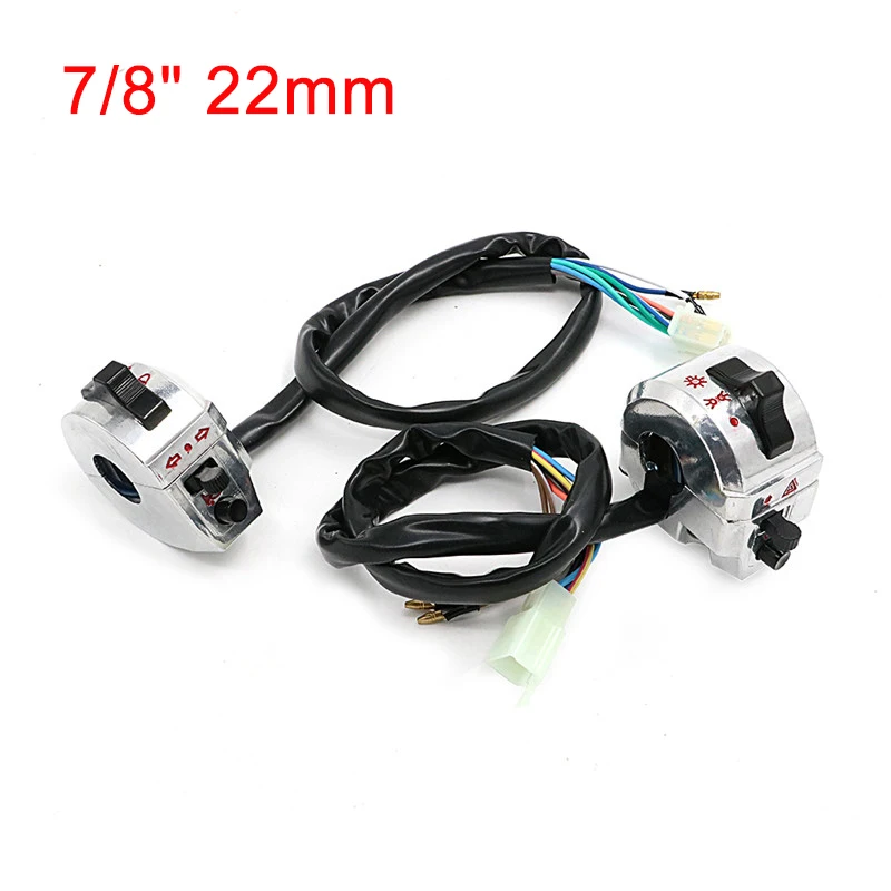 22mm 7/8" Universal Motorcycle Handle Bar Left Right Switches Indicator Horn Turn Signal Control For Cafe Racer Yamaha Honda |