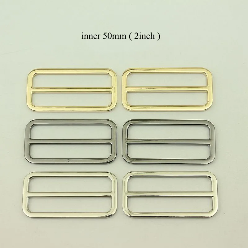 

10Pcs 50mm Adjustable Buckles Metal Slider Tri Glide Square Ring Webbing Belt Ribbon Strap Buckle Bags DIY Accessories