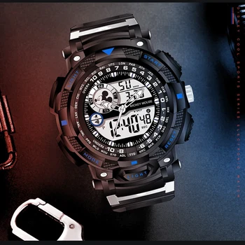 

2020 Men Sport Watch 50M Waterproof Men's Rubber Digital Watches Luminous Steel Clock Young Man Watch Luxury Run Time Wristwatch