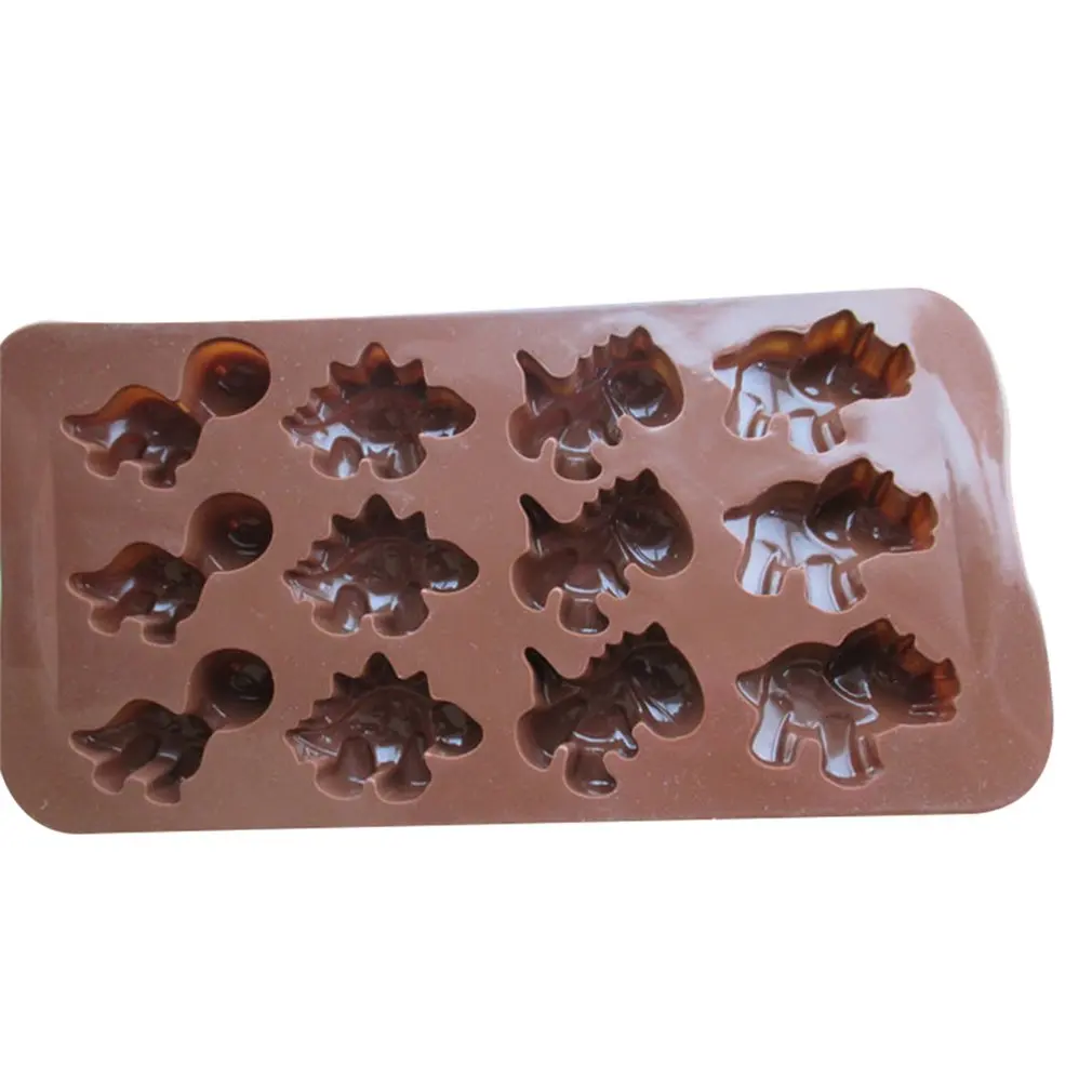 12 даже динозавр силиконовые формы для торта шоколад Diy милые животные мультфильм силиконовые формы для выпечки Коробка Форма кофе