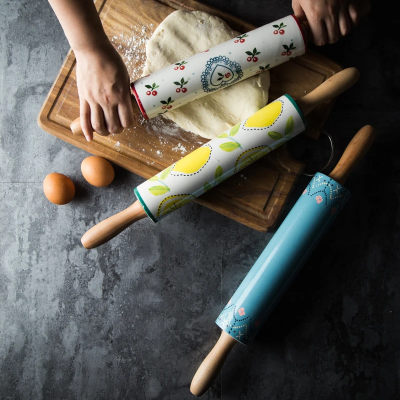 

1Pcs KINGLANG Rolling Pin Ceramic Large Household Baking Tools Roller Non-stick Dumpling Wrappers
