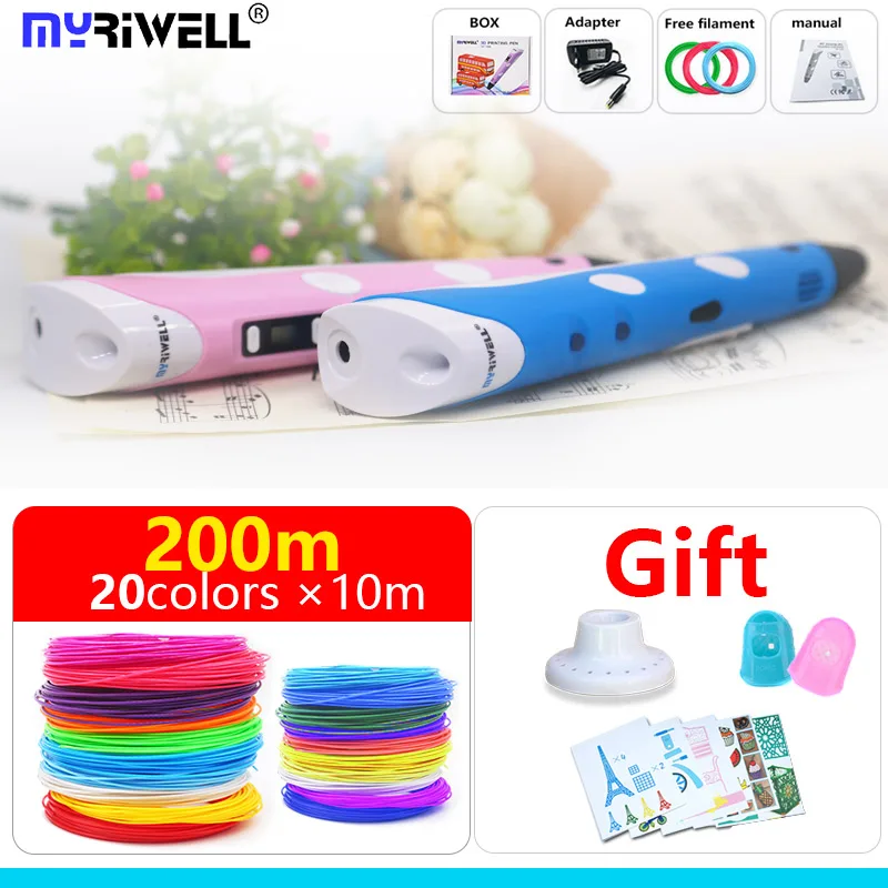 3d ручка myriwell RP100A/ RP100B и abs наполнитель пла пластиковая с принтом умная детская