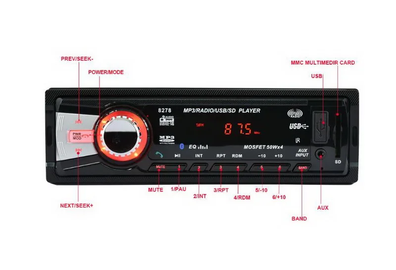 Радио кассетный плеер 12 В автомобильное радио MP3 аудио плеер стерео FM Bluetooth USB SD MMC Авторадио In-Dash 1 DIN bluetooth