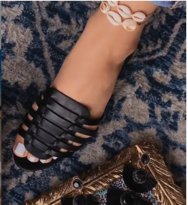 

Pure color Women pu Slipper Pllus Size Women Summer Beach Slides Flip Flops Outdoor new ladeis outdoor slip on Beach sandals