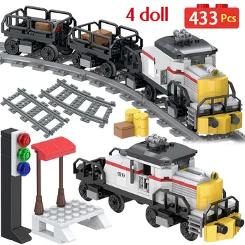 

433PCS Building Blocks City Railway Traffic Building Blocks Power Model Blocks Compatible Designer Train Freight Children Toys
