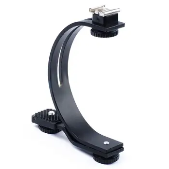 

Universal C-Shape Metal Flash Mount Holder Bracket Tripod For DV Camera Camcorder DC DSLR Camera For Photo Studio Kits