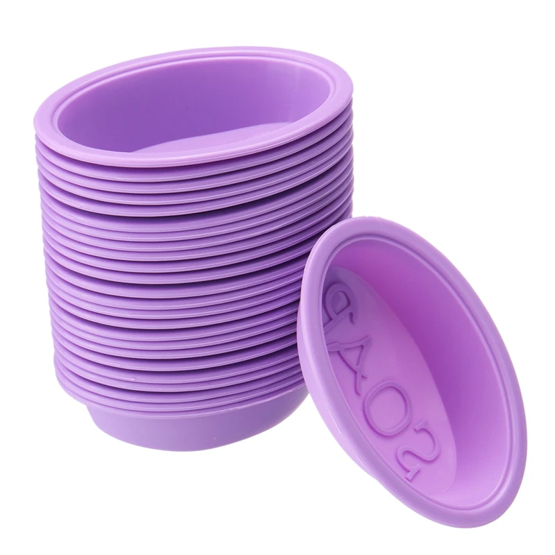 

25Pcs Square Silicone Soap Mold DIY Handmade Oval Making Baking Cupcake Mould