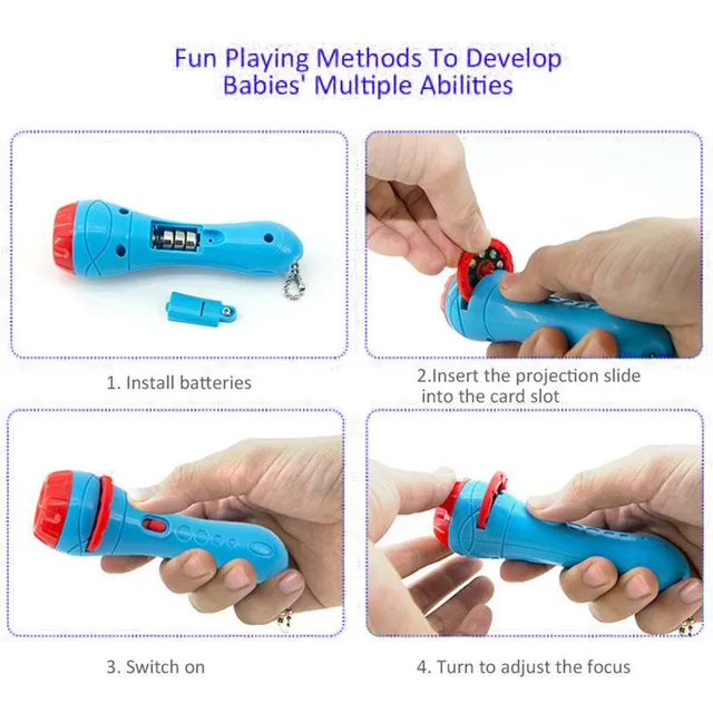Baby Educational Flashlight Bedtime Story Flashlight Projector Lamp Kid Early Education Toy Holiday Birthday Christmas New Year 4