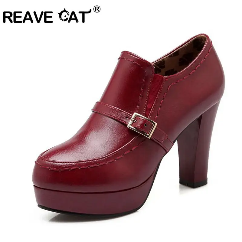 Женские ботильоны на платформе REAVE CAT праздничные толстом высоком каблуке
