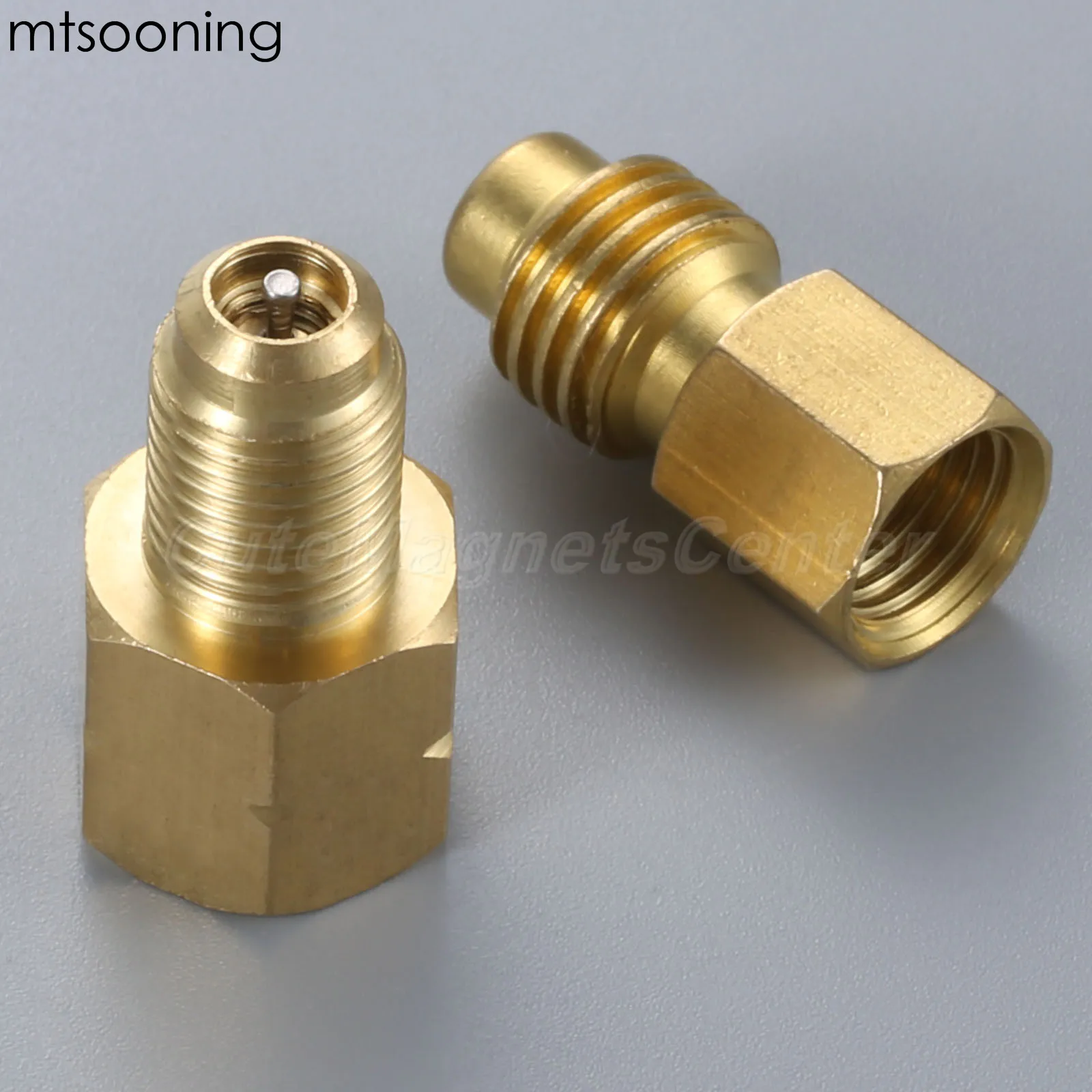 Адаптер mtsooning R1234yf 2 шт. с сердечником клапана 1/4 дюйма SAE Female FL x 1/2 ACME LH Male|Установки