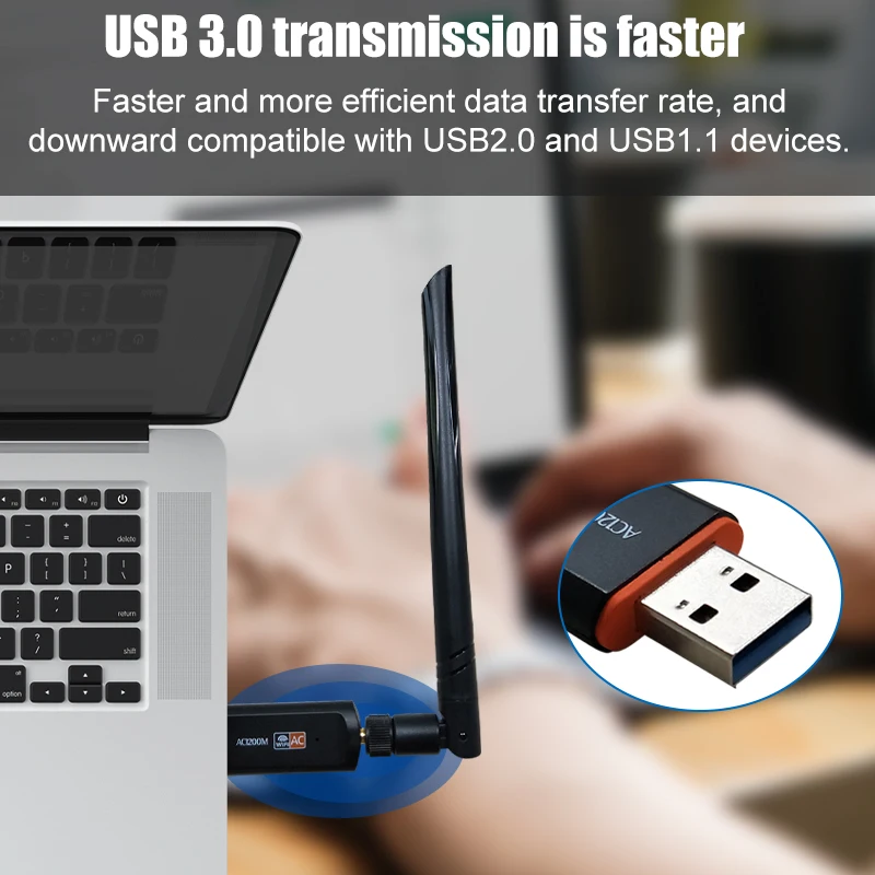 1200m 5db Беспроводной внешний ethernet 802.11ac ноутбук usb 2 4g 5g Настольный Wi Fi адаптер