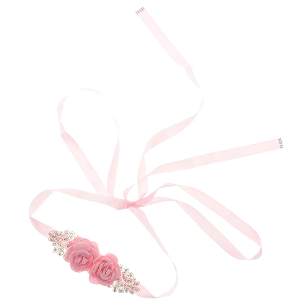 Wedding Bridal Flower Sash Wedding Bride Belt Rhinestone Sash Baby Shower Costume Wedding Bridal Flower Sash Wedding Bride Belt Rhinestone Sash Baby Shower Costume