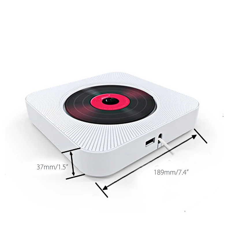 Портативный настенный CD-плеер Bluetooth динамик музыкальный плеер Пульт дистанционного управления HiFi fm-радио USB MP3 стерео
