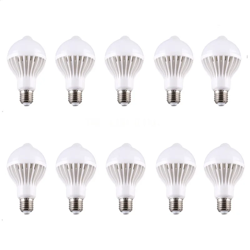 10pcs PIR Motion Sensor LED Bulb E27 12W 15W 20W AC85-265V Lamp Dusk Dawn Night Light for Home Kitchen Lighting | Освещение
