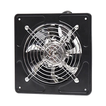 

220V Ventilator Extractor Wall Mounted 6 Inch Exhaust Fan Low Noise Home Bathroom Kitchen Garage Air Vent Ventilation Black