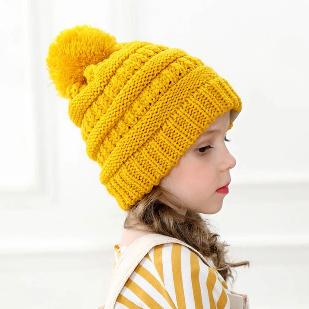 New Fashion Newborn Cute Baby Beanies Boys Girls Winter Keep Warm Hat Kids Knitted Wool Hemming Hat Fit Boy Cap Knitted 904