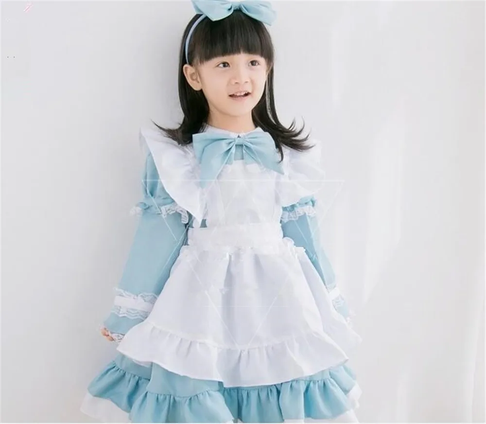 Halloween Party Costume Housemaid Cosplay Adults and Kids Cosplay Dance Costume Headwear Outfits B368