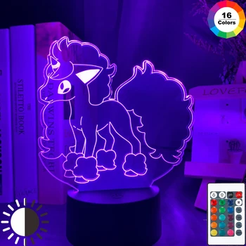 

3d Illusion Night Lamp New Go Galarian Ponyta Figure Nightlight for Girls Bedoom Decor Colorful Kids Led 3d Night Light