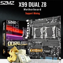 SZMZ X99 Dual Z8 CPU Motherboard Socket LGA 2011-3 Mother Board Support Xeon E5 2678 2680 2620 2650 V3V4 Base Plate x99 NVME M.2