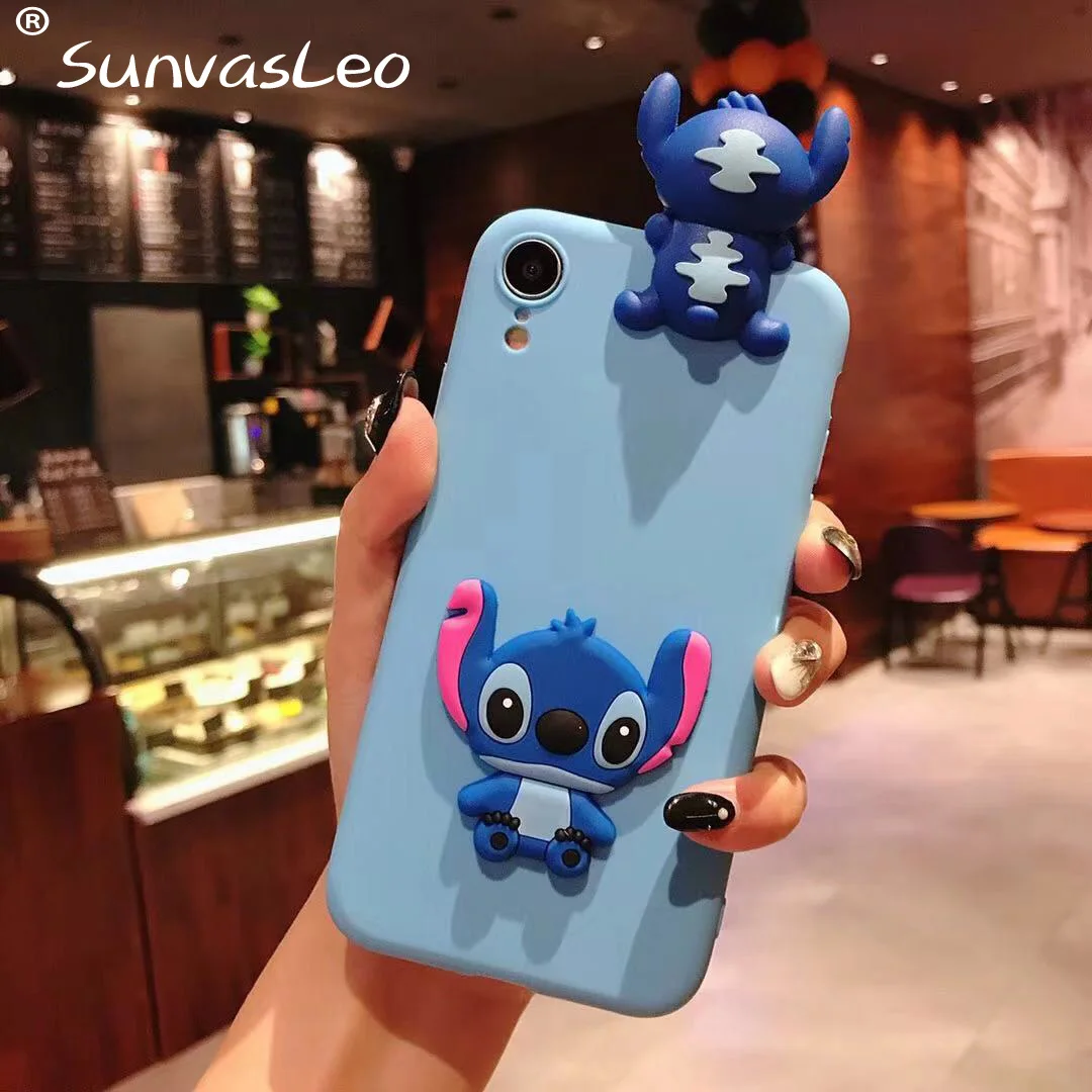 3D мультфильм животных мягкий чехол для телефона задняя крышка для samsung S6 S7 S8 S9 S10E S10 Плюс/M10 M20 M30/Note 8/9 A20 A30 A40 A50 A70 - Цвет: Blue Stitch