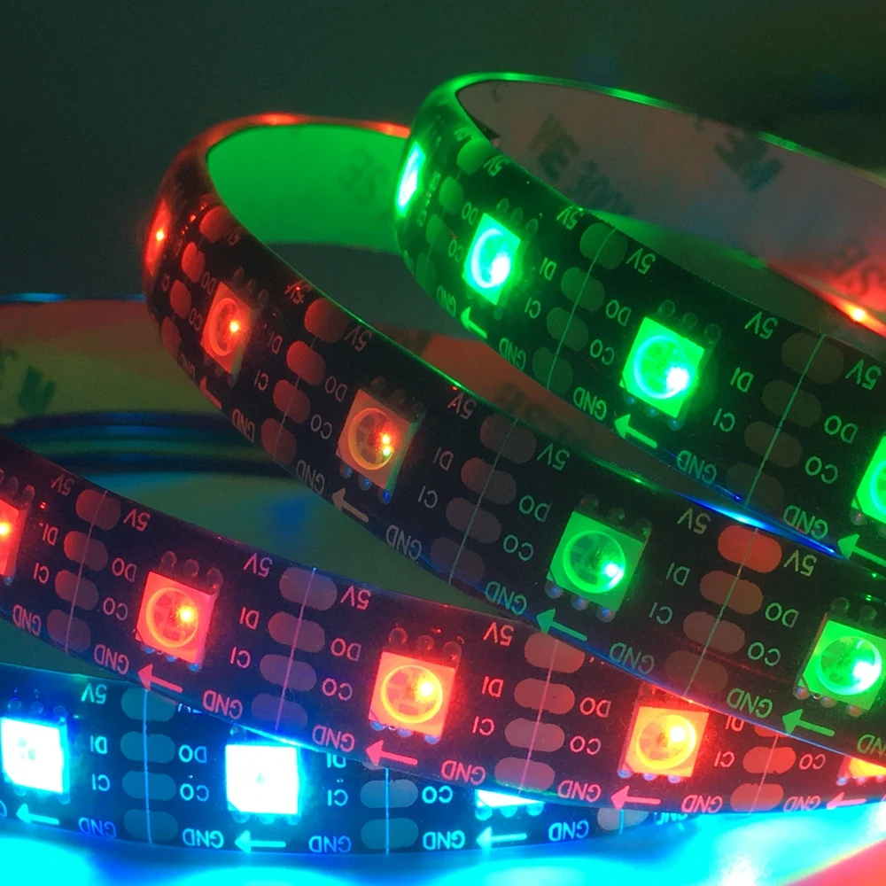 APA102 SK9822 24/30/60/72/96/144 светодиодов/Пиксели/m Smart RGB Светодиодные полосы пикселей